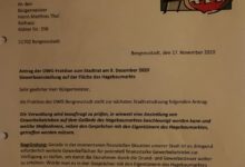 Antrag UWG Bergneustadt - Hagebaumarktfläche - Reaktivierung Extra-Fläche Othestrasse.