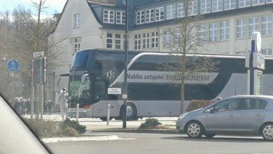 Mobiles Antigenes Schnelltestzentrum in Bergneustadt.