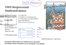 UWG Bergneustadt - Anträge für die Stadtratssitzung am 21.04.2021