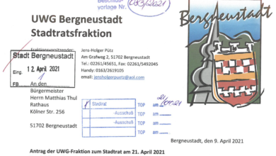 UWG Bergneustadt - Anträge für die Stadtratssitzung am 21.04.2021