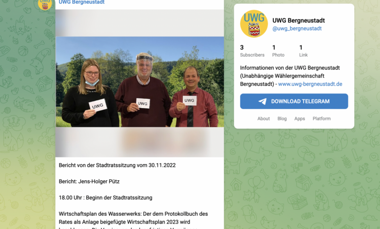 UWG Bergneustadt - Telegram Kanal ab Dezember 2022