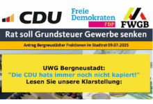 CDU, FDP und FWGB Bergneustadt wollen die Grundsteuer für Bürger erhöhen!
