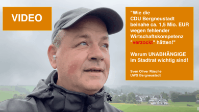 Sven Oliver Rüsche spricht über die Wirtschaftskompetent der CDU Bergneustadt.