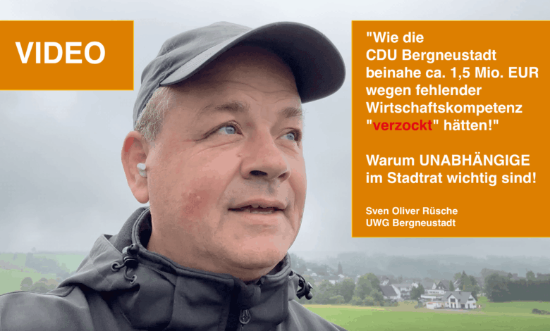 Sven Oliver Rüsche spricht über die Wirtschaftskompetent der CDU Bergneustadt.